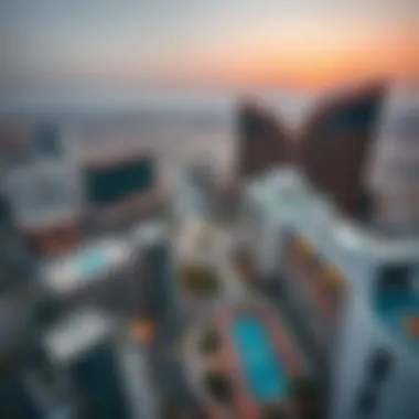 Aerial view of The Valley Rak showcasing modern architecture