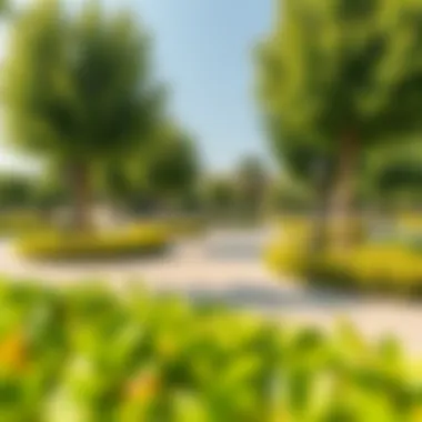 Vibrant community park in The Valley Rak with lush greenery