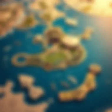 Layout Map of The World Island Map illustrating the layout of The World Island and its surrounding waters