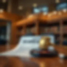 Illustration of UAE Labour Law document with a gavel