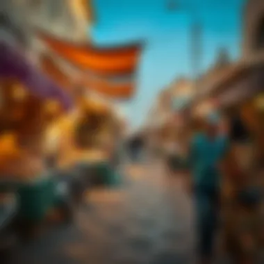 Vibrant community life in Al Karamah with local markets and gatherings