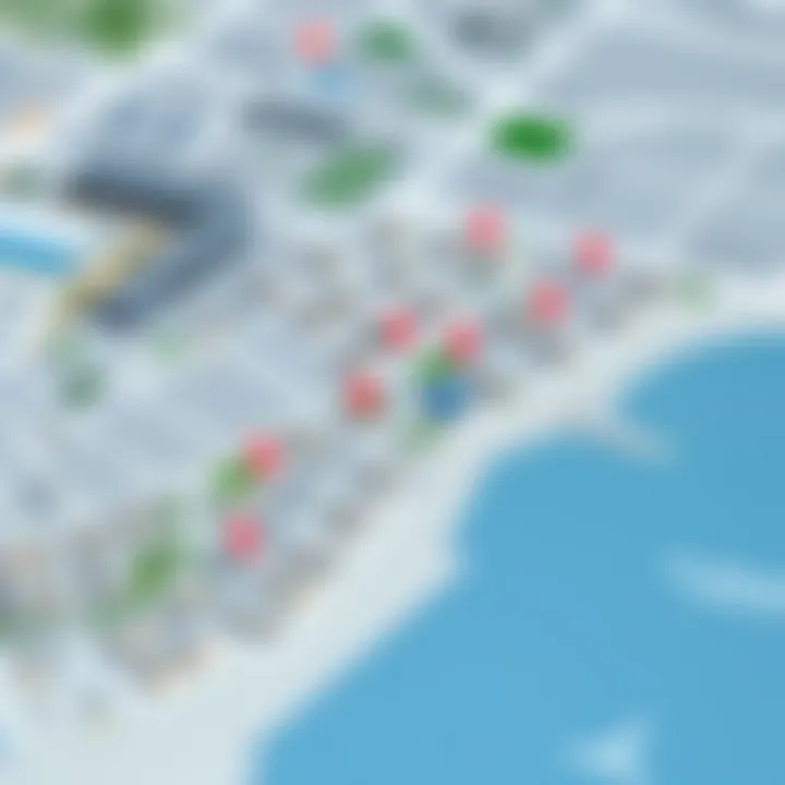 Detailed map highlighting key developments and amenities in Al Sufouh.