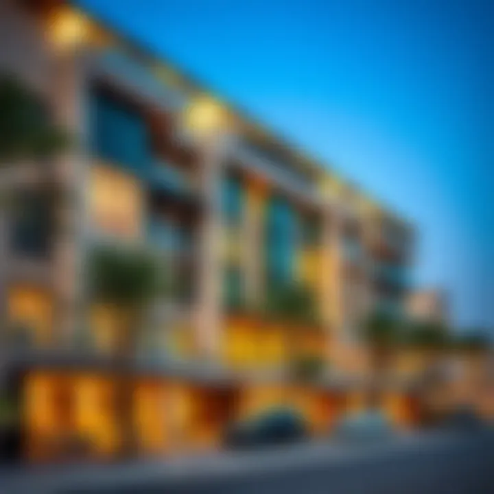 A luxurious residential building in Al Sufouh reflecting modern architecture.