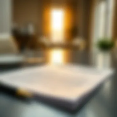 A legal document and a rental agreement on a table