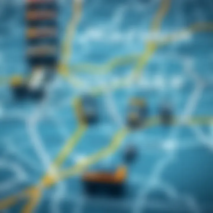 Logistics map showcasing delivery routes