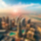 Aerial view of Dubai skyline showcasing luxury developments