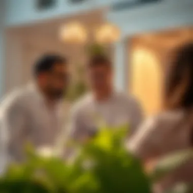 Real Estate Professionals Discussing Property Details Real estate professionals discussing property details