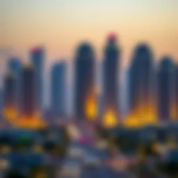 Dubai skyline with real estate developments