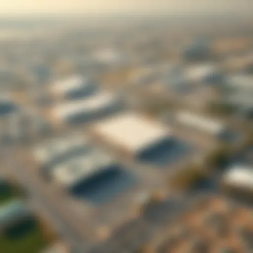 Aerial view of Ras Al Khor industrial area showcasing warehouses