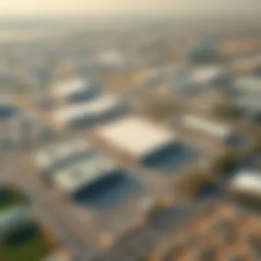 Overview of Ras Al Khor Industrial Landscape Aerial view of Ras Al Khor industrial area showcasing warehouses