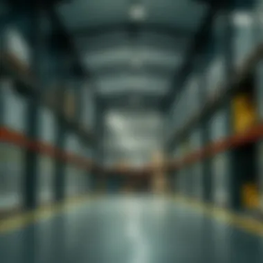 Modern Warehouse Interior with Storage Solutions Inside a modern warehouse displaying storage solutions