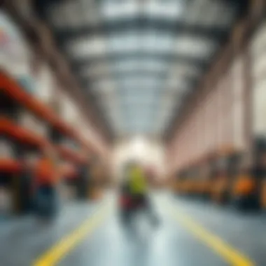 Dynamic Logistics Operations in a Warehouse Logistics operations in action within a warehouse